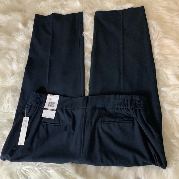 Zac & Rachel Navy Pants Women Size 18 Short Stretch Waist  Straight Leg NWT - Picture 1 of 10